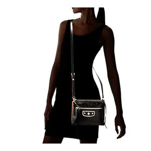 Lodis Pismo Pearl Kay Accordion Crossbody handbag black leather RFID